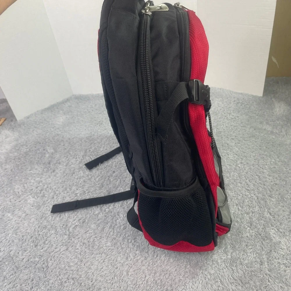 Targus League Laptop Backpack Unisex OS Red Black Gray 15.4 Inch Padded Tech Bag